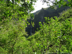 Kauai Hawaii - Kalalau Hanakapiai Trail Hike - Waterfall From Distance
